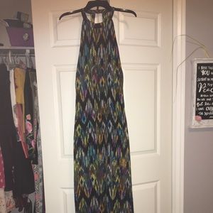 Black & multi colored maxi dress